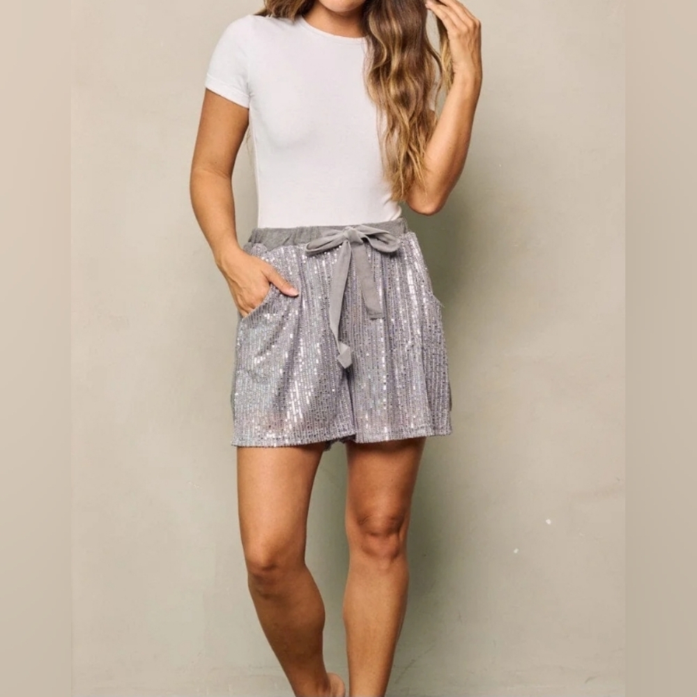 Sequin Pocket Mini Shorts